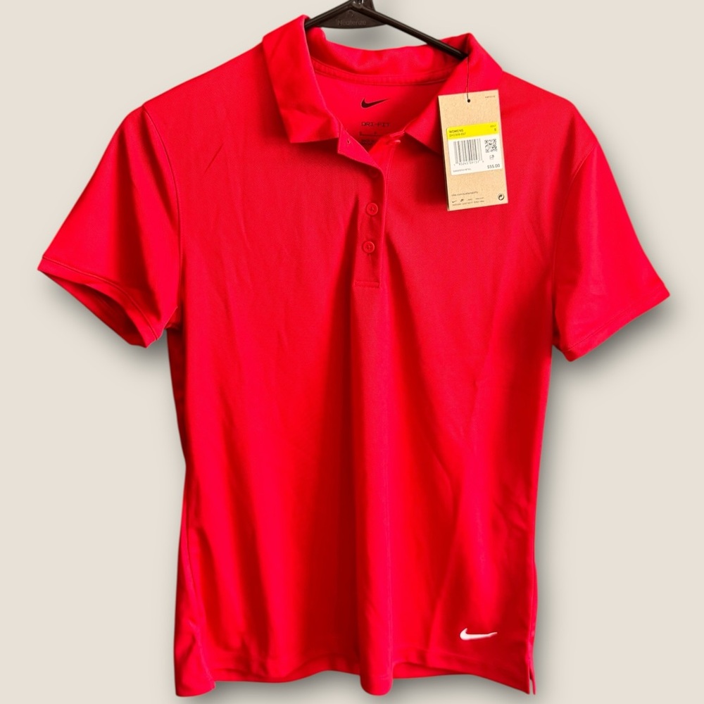 Women’s Nike Dri-Fit Red Golf Polo Shirt